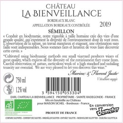 Château la BIENVEILLANCE - Vin BIO Blanc 2019-13°