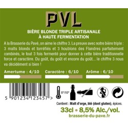 Bières PVL - BIERE TRIPLE 33CL -8°5