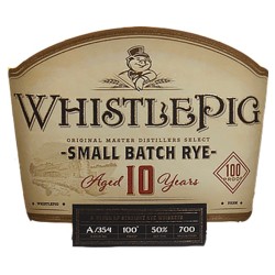 WHISTLE PIG 10 ANS SMALL BATCH RYE -50°
