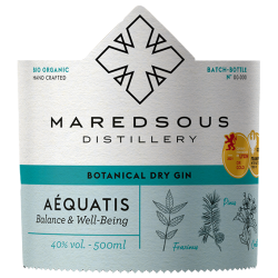 GIN AÉQUATIS BIO - ABBAYE DE MAREDSOUS  -40°