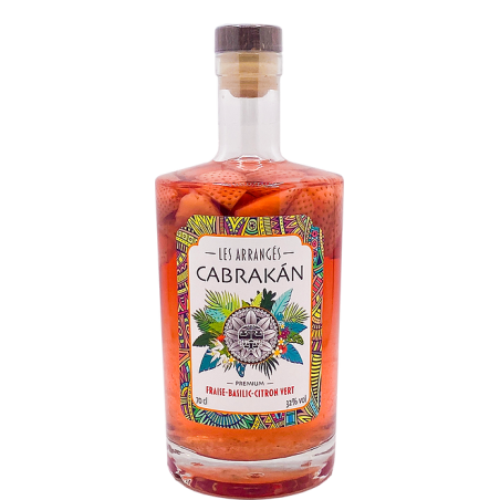 Rhum FRAISE-BASILIC-CITRON VERT ARRANGÉ CABRAKÀN -32°