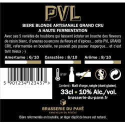 Bières PVL - BIERE BLONDE GRAND CRU -10°