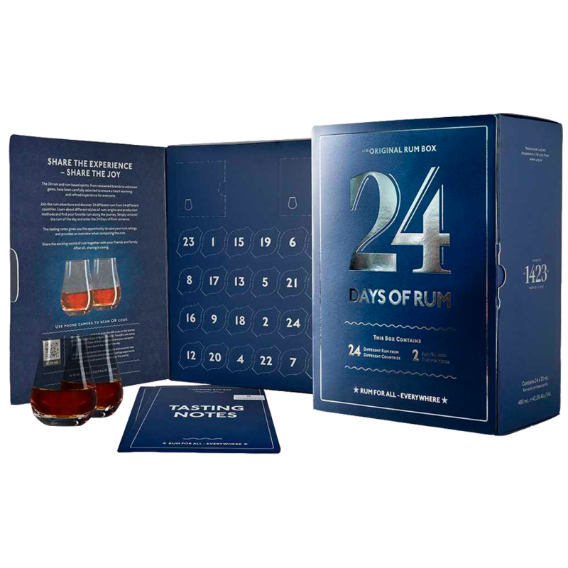 Rhum CALENDRIER 24 Days of Rum Box découverte rhum 24*2 -40°