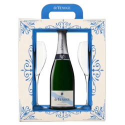 COFFRET 1 Cordon Bleu 75cl + 2 Flutes - De Venoge -