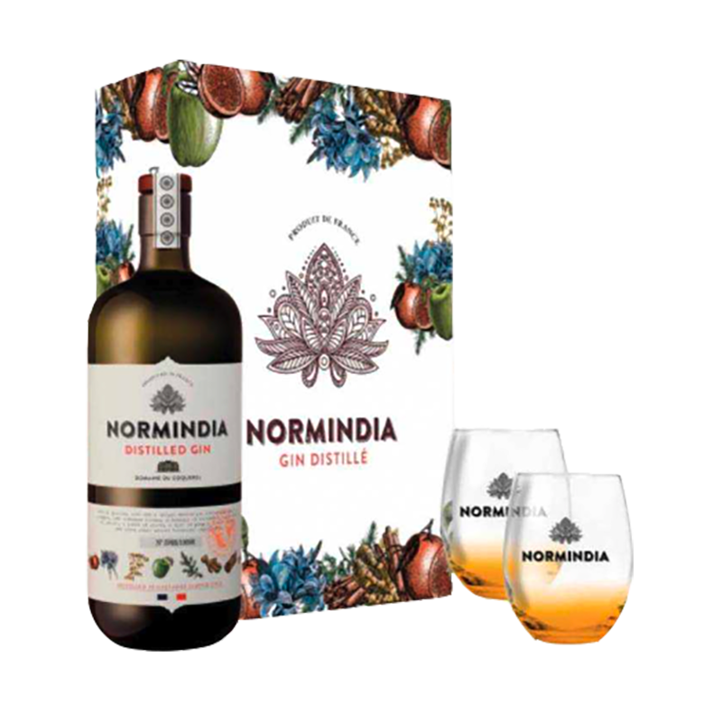 GIN NORMINDIA - France - Coffret 2 verres -41°4