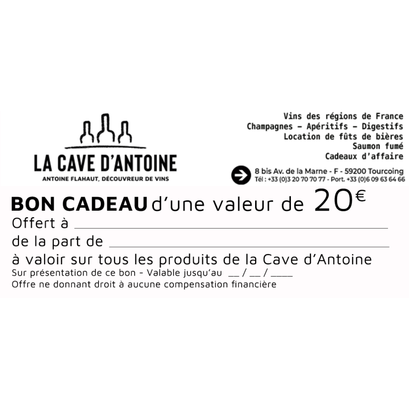 CARTE CADEAU 20€ A OFFRIR -