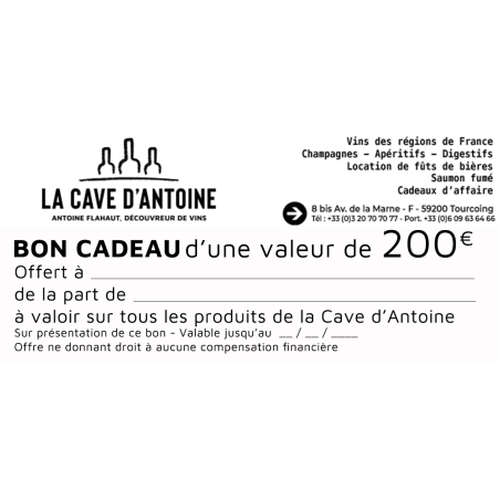 CARTE CADEAU 200€ A OFFRIR -