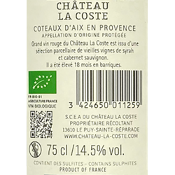 GRAND VIN - Rouge - La Coste - Bio 2017-14°5