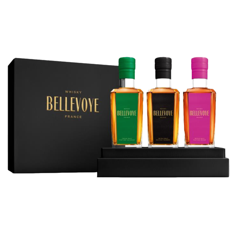 Whisky BELLEVOYE Coffret Vert + Noir + Prune  -41°