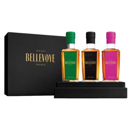 Whisky BELLEVOYE Coffret Vert + Noir + Prune  -41°