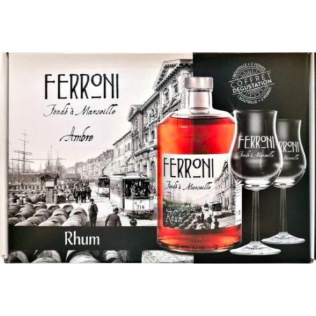 FERRONI AMBRÉ Coffret 2 verres - Rhum Ferroni -40°