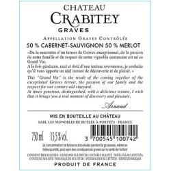 Château CRABITEY - Graves Rouge 2019-13°5